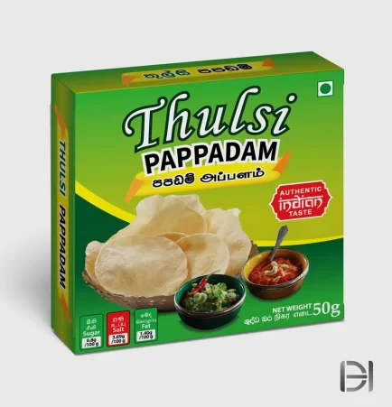 Pappadam packaging box design