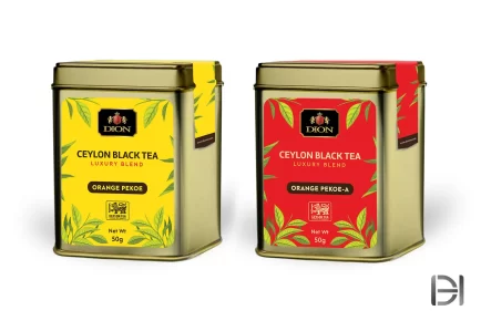 Tea caddy packaging labels design